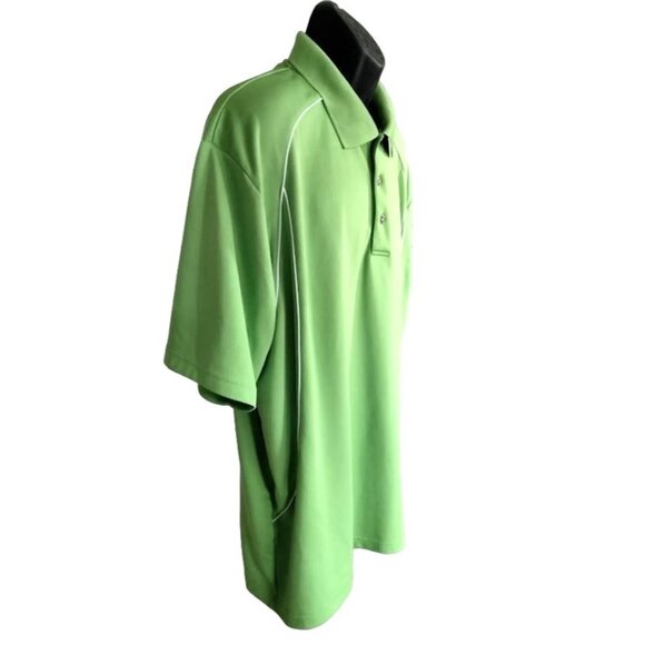 Grand Slam Size XXL Polo Shirt Mens Short Green Sleeve White Piping - Picture 4 of 8